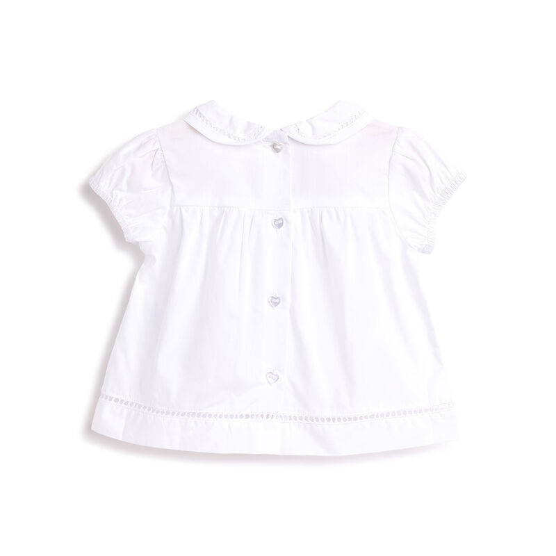 Girls White Solid Short Sleeve Top image number 1